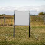RangeDog PLUS archery target on outdoor stand with guy lines set