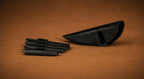 Bedford Archery PSE grip shown with the stack of angle backings