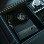 Stone Glacier Sawbuck Wallet, Graphite, everyday carry in a vehicle console