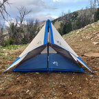 Stone Glacier SkyAir ULT, front entry view pitched in the field
