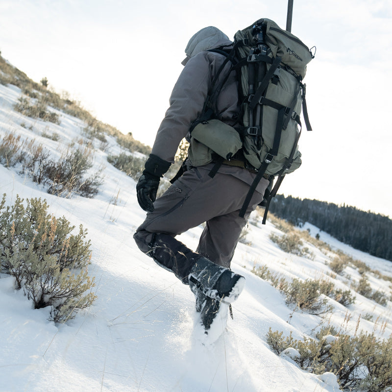 Stone Glacier SQ2 Alpine Gaiters, in use in deep snow