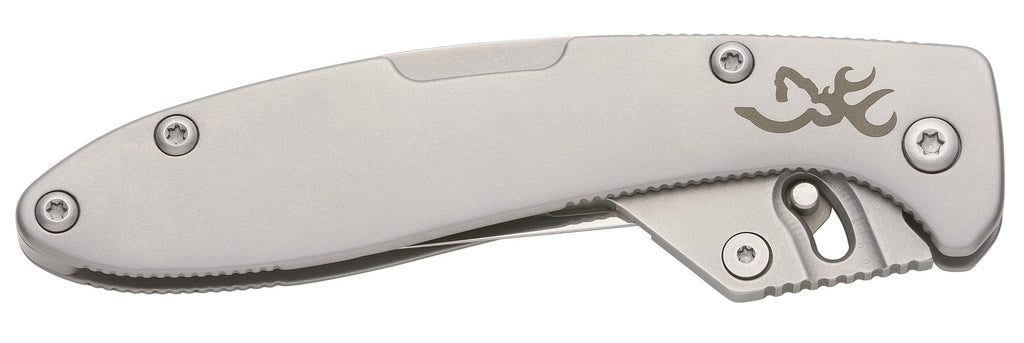 Browning Stainless Scalpel closed, showing stainless handle scales