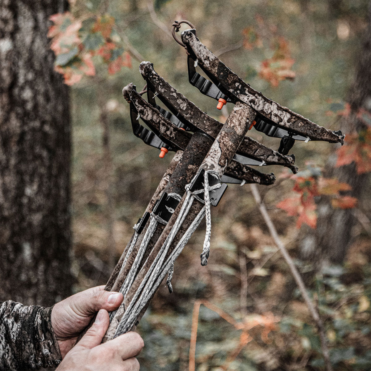 Tethrd Stealth Strips installed on One Stick climbing sticks