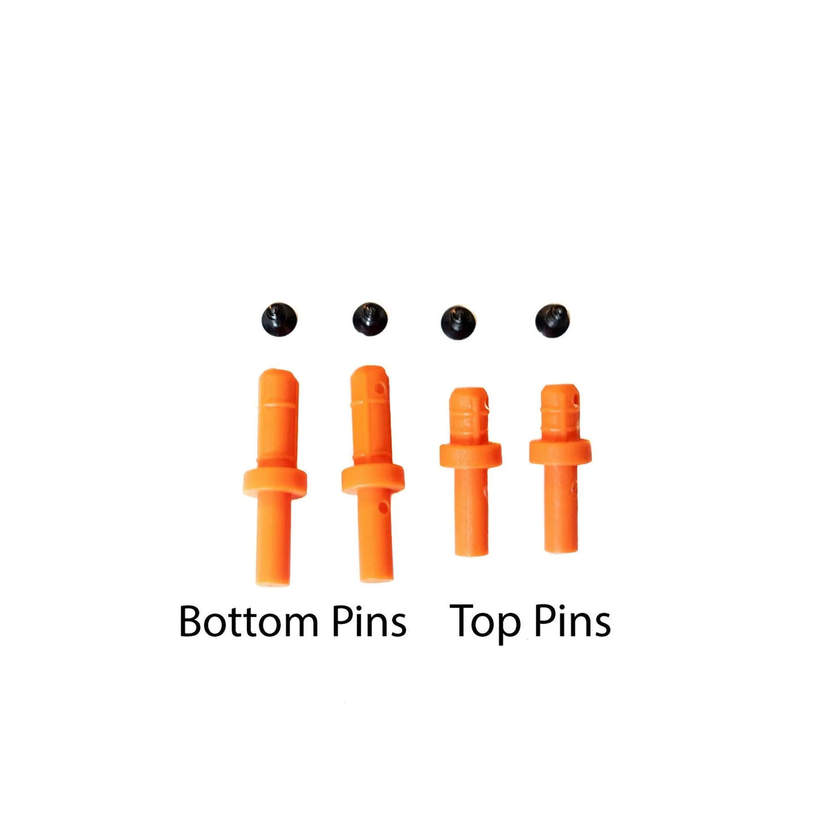 Tethrd StickLoc Replacement Pins, bottom and top pins labelled