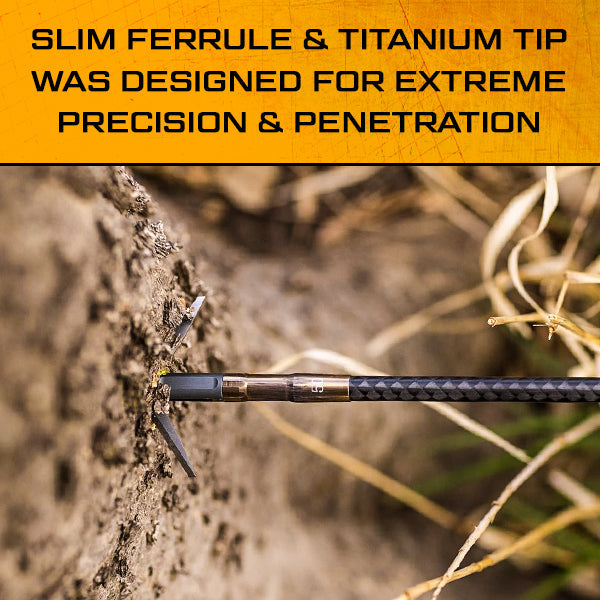 Slick Trick Torch, slim-ferrule titanium-tip broadhead penetration