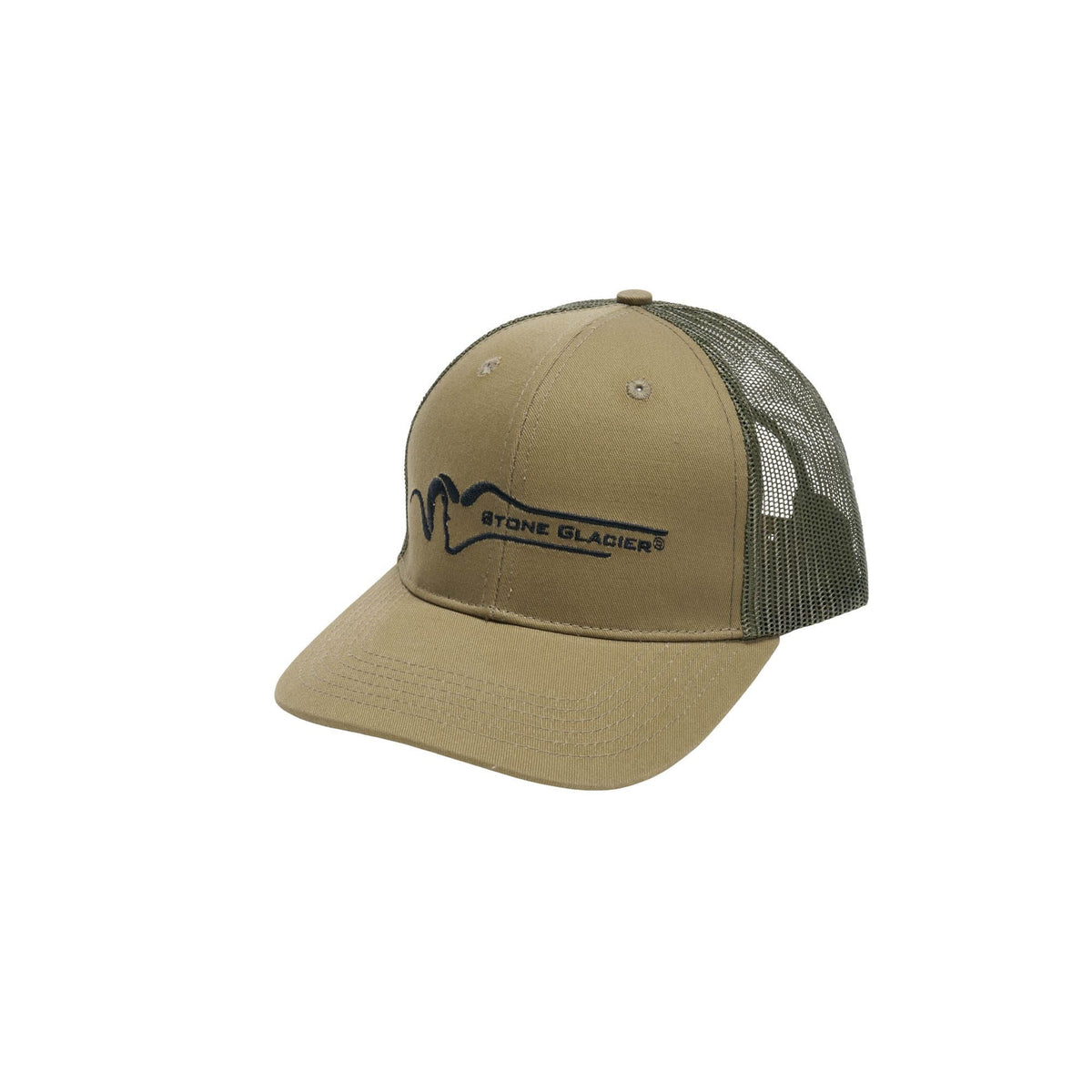 Stone Glacier Classic Trucker, Tent Green, front three-quarter view