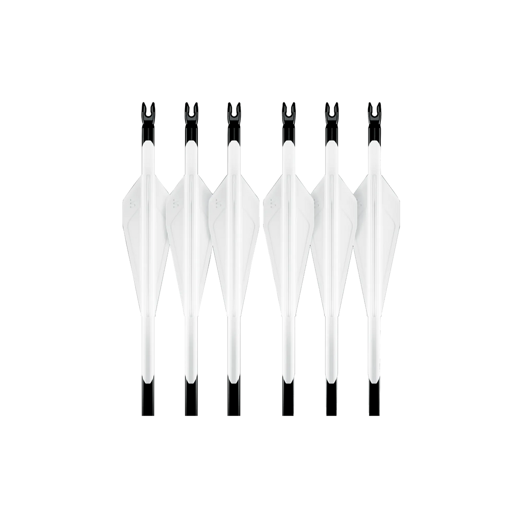 UV 1K Arrow - fletching side profile with white UV Vanes