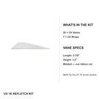 UV 1K Refletch Kit - kit contents and vane specs