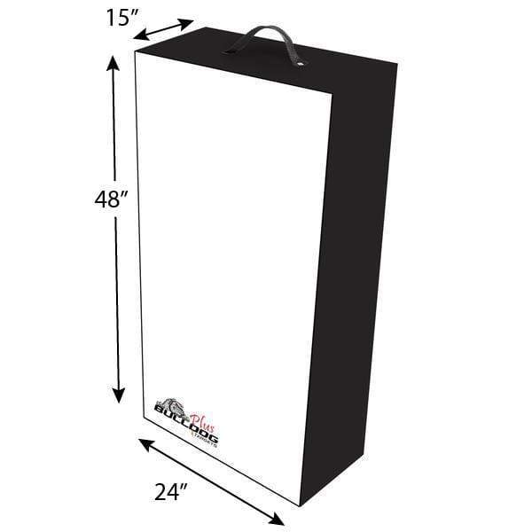 WeinerDog range archery target dimension diagram, 48 x 24 x 15 inches