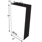 WeinerDog range archery target dimension diagram, 48 x 24 x 15 inches