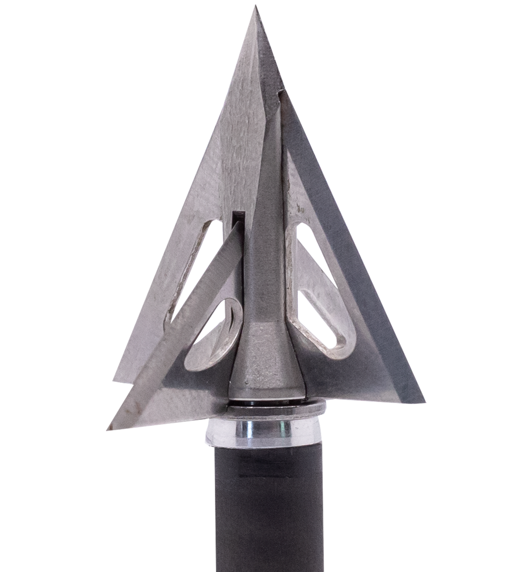 Slick Trick Wicked Trick broadhead, 1.25-inch stainless fixed head on arrow